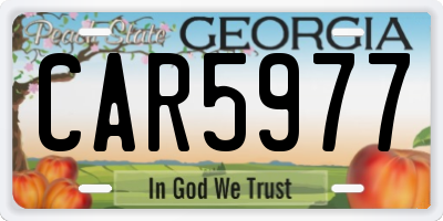 GA license plate CAR5977