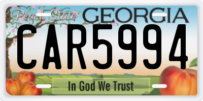 GA license plate CAR5994