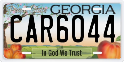 GA license plate CAR6044