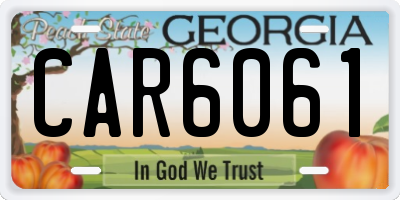 GA license plate CAR6061