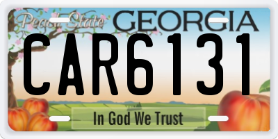 GA license plate CAR6131