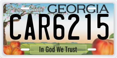 GA license plate CAR6215