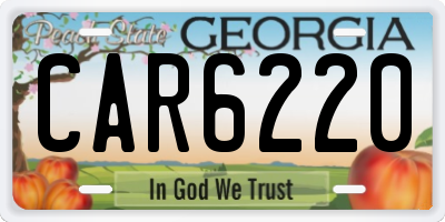 GA license plate CAR6220
