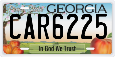 GA license plate CAR6225