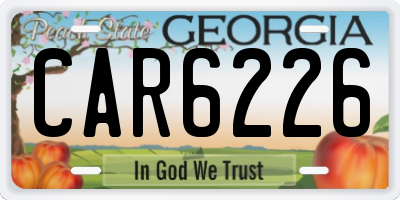 GA license plate CAR6226
