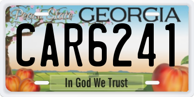 GA license plate CAR6241