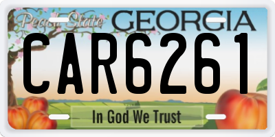 GA license plate CAR6261