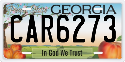 GA license plate CAR6273