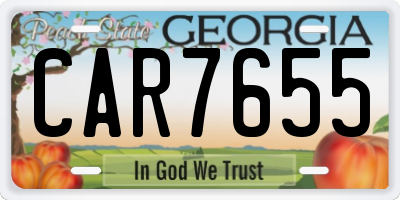 GA license plate CAR7655