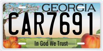 GA license plate CAR7691