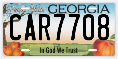 GA license plate CAR7708
