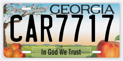 GA license plate CAR7717