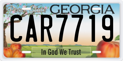 GA license plate CAR7719