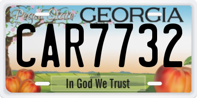 GA license plate CAR7732