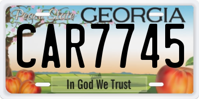 GA license plate CAR7745
