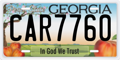 GA license plate CAR7760