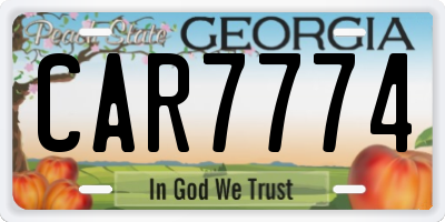 GA license plate CAR7774