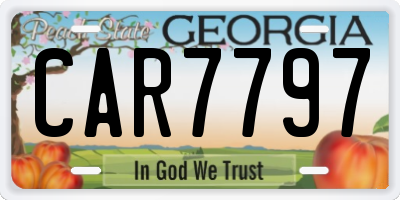 GA license plate CAR7797