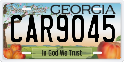 GA license plate CAR9045