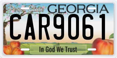 GA license plate CAR9061