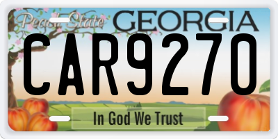 GA license plate CAR9270