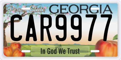 GA license plate CAR9977