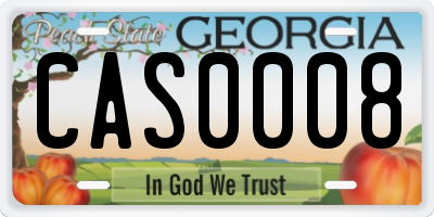 GA license plate CAS0008