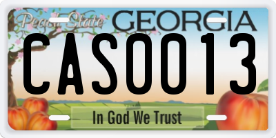 GA license plate CAS0013