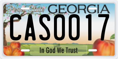 GA license plate CAS0017