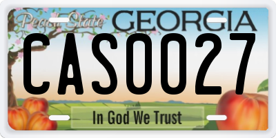 GA license plate CAS0027