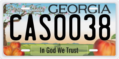 GA license plate CAS0038