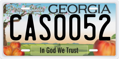 GA license plate CAS0052