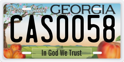 GA license plate CAS0058
