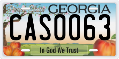 GA license plate CAS0063