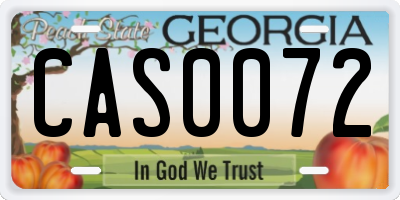 GA license plate CAS0072
