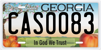 GA license plate CAS0083