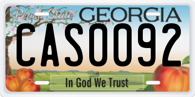 GA license plate CAS0092