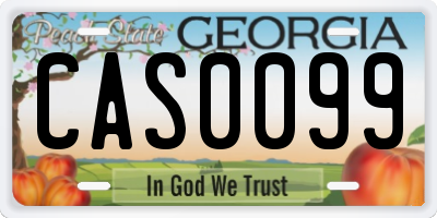 GA license plate CAS0099