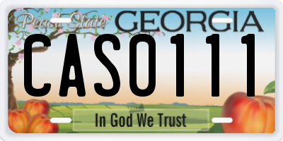 GA license plate CAS0111