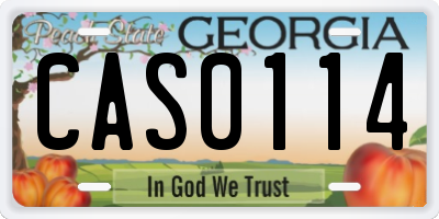 GA license plate CAS0114