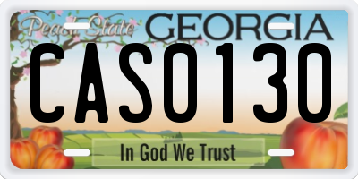 GA license plate CAS0130