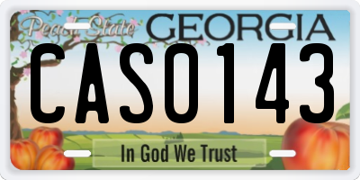 GA license plate CAS0143