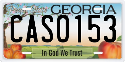 GA license plate CAS0153