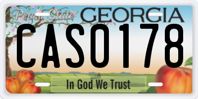 GA license plate CAS0178
