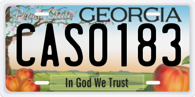 GA license plate CAS0183