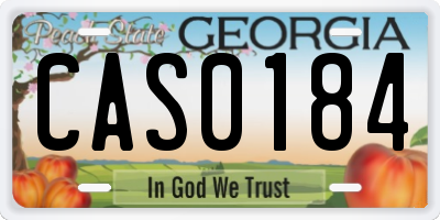 GA license plate CAS0184
