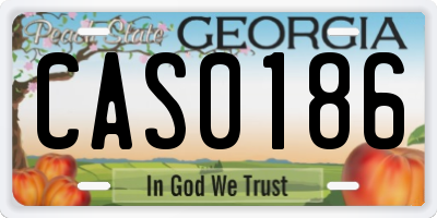 GA license plate CAS0186