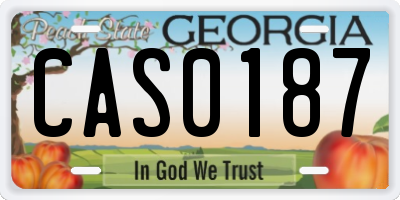 GA license plate CAS0187