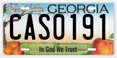 GA license plate CAS0191