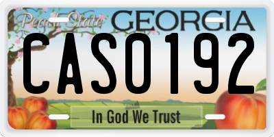 GA license plate CAS0192
